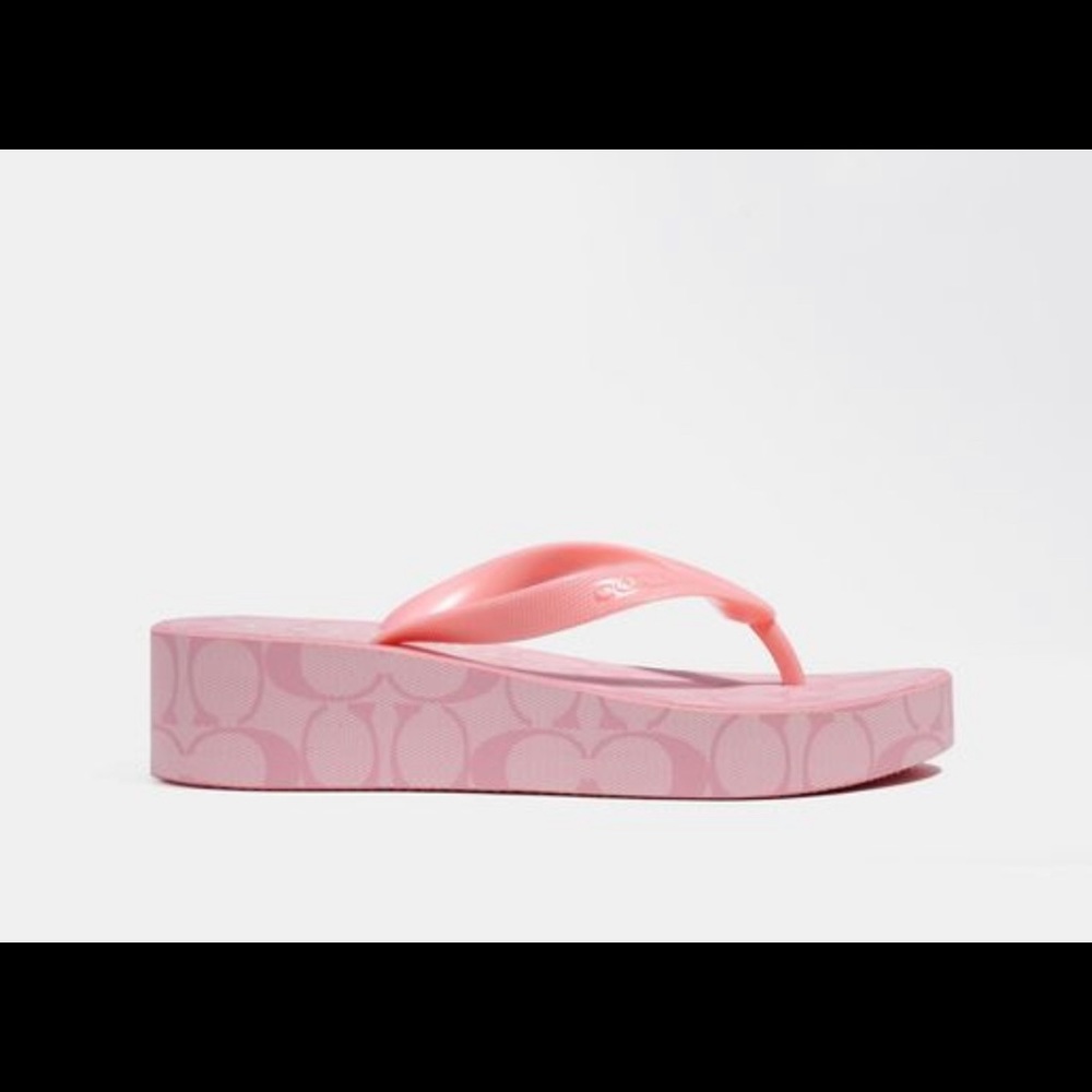 Pink wedge Coach Sandals